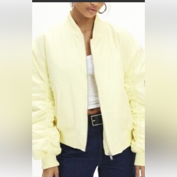 BDG Jackets & Blazers - BDG Light Yellow Bomber Jacket